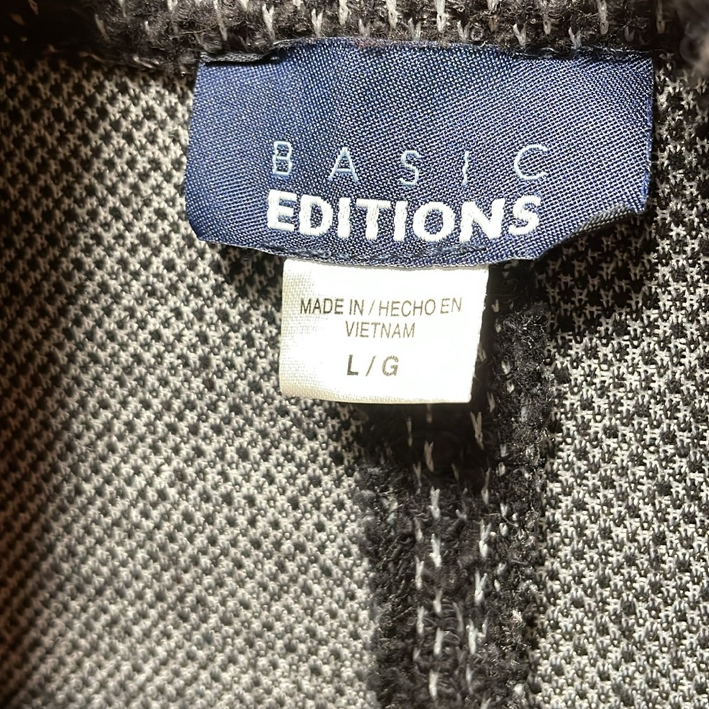 Basic Editions Black And Gray Open Front Cotton B… - image 8